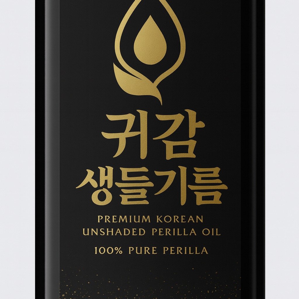 Photo by 찰떡부자 on September 26, 2025. May be an image of hair product, olive oil and text that says '귀감 생들기름 5 PREMIUMKOREAN PREMIUM KOREAN UNSHADED PERILLA OIL 100% PURE PERILLA'.