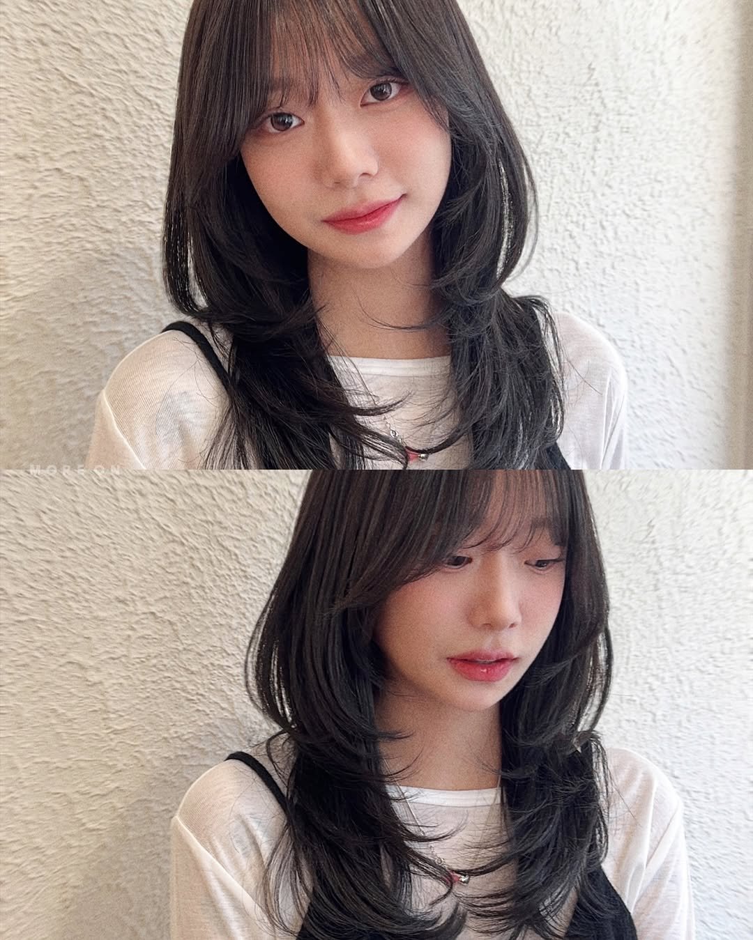 Photo by 모어온 예찬 헤어컨설팅 전문 in 도산공원 with @chani.moreon, and @moreon.official. May be an image of one or more people, braids, top and text.