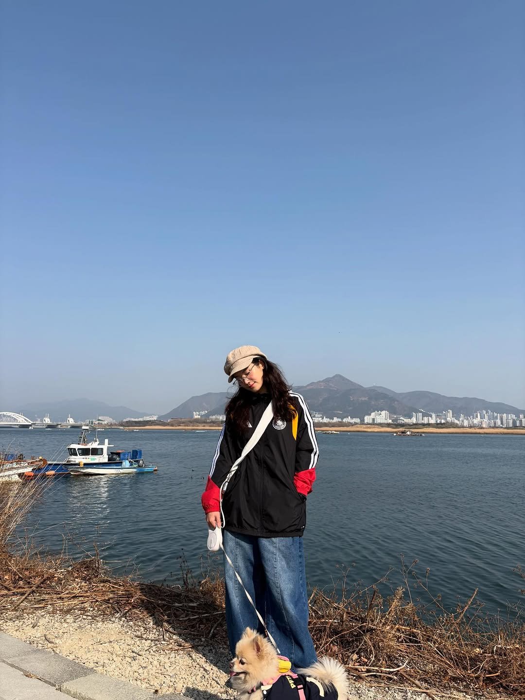 Photo shared by 박주현 on March 03, 2026 tagging @charmgirl_baby. May be an image of skateboard, segway, ocean, coast and text.