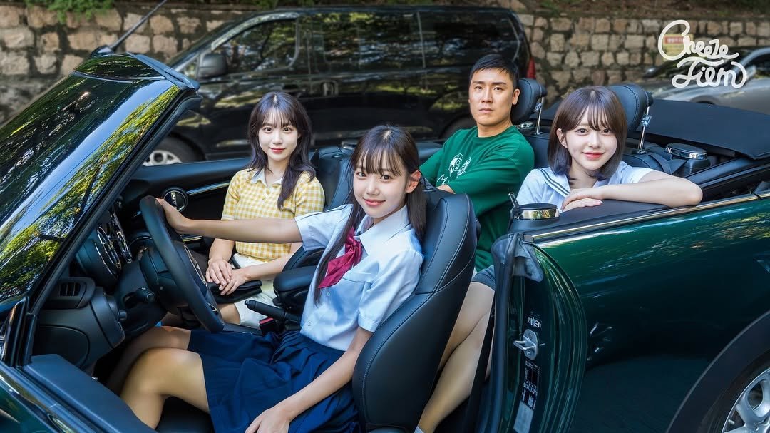 Photo shared by CheezeFilm on September 02, 2025 tagging @sunsune__e, @da._.soooom, @bbang9.2, and @okhwan7602. May be an image of 3 people, car and text that says 'Cheile Liem'.