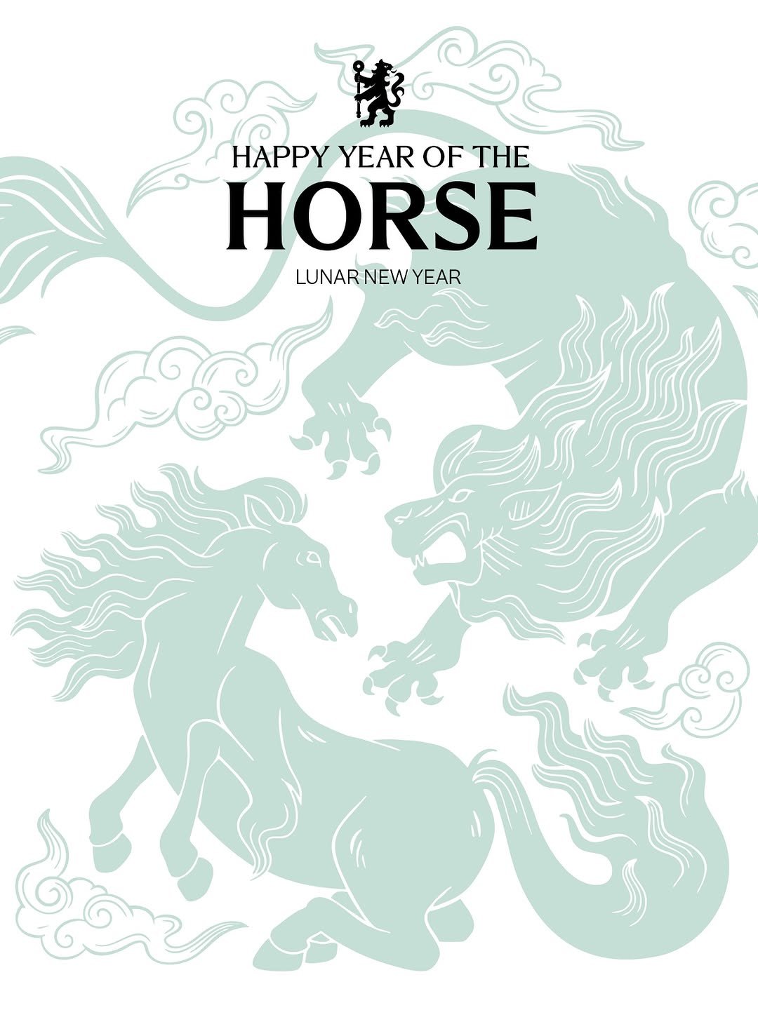 Photo shared by Chelsea FC on February 17, 2026 tagging @chelseafcw, @chelseafcfoundation, and @chelseafcacademy. May be a doodle of pony, seahorse, poster and text that says 'HAPPY HAPPYYEAROFTHE YEAR OF HE HORSE LUNARNEWYEAR NEW YEAR LUNAR'.