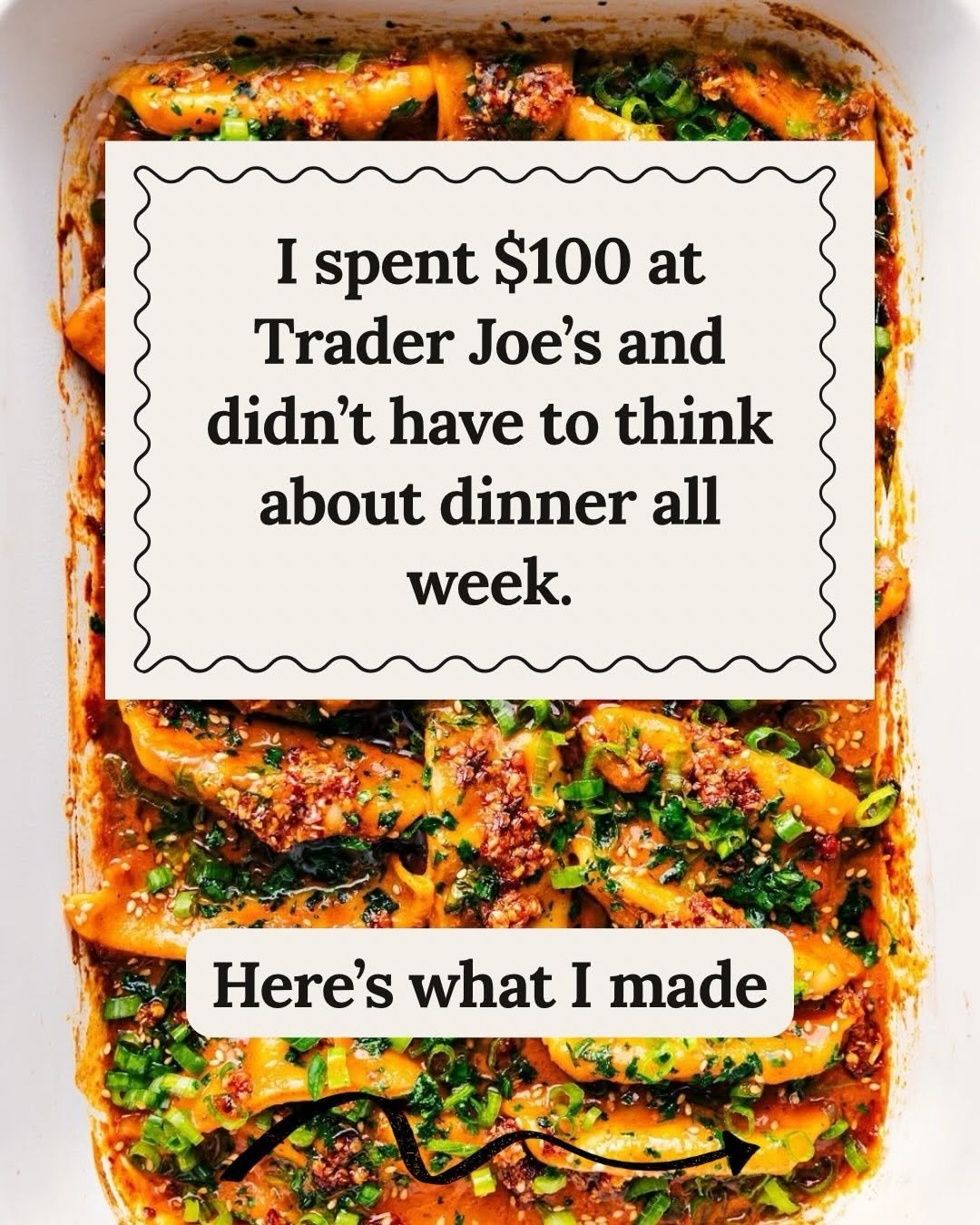 Photo by Chelsea Lords on January 15, 2026. May be an image of vegetable and text that says 'I spent $100 at Trader Joe's and didn't have to think about dinner all week. Here's what I made'.