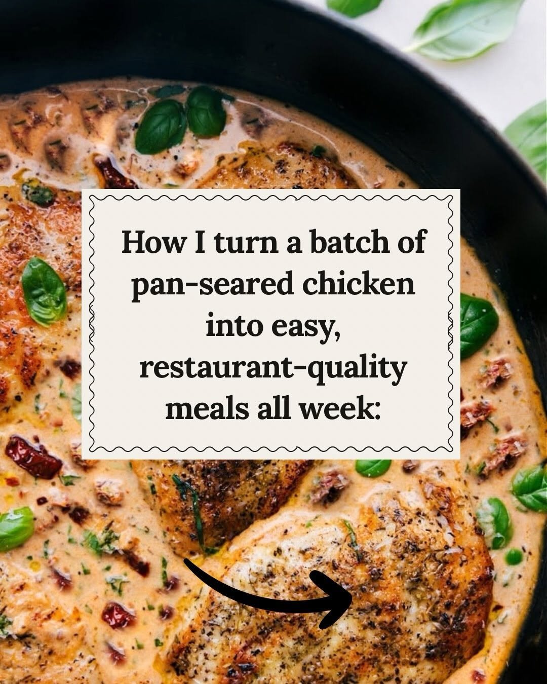 Photo by Chelsea Lords on March 03, 2026. May be an image of chicken, pasta, vegetable and text that says 'How I turn a batch of pan-seared chicken into easy, restaurant-quality meals all week:'.