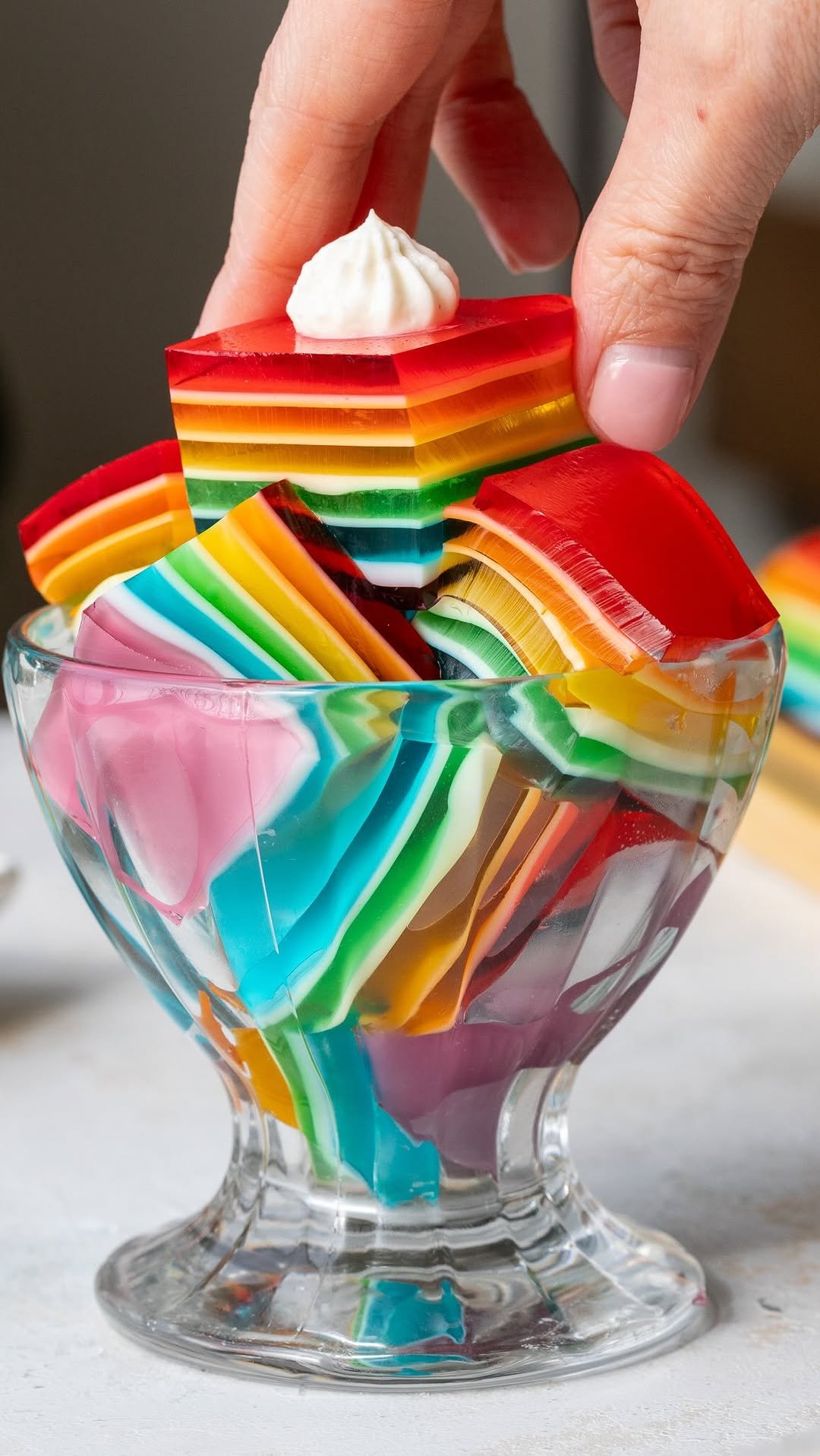 chelsweets 게시물 이미지: Rainbow Jello Cake 🌈😋 The recipe is linked in...