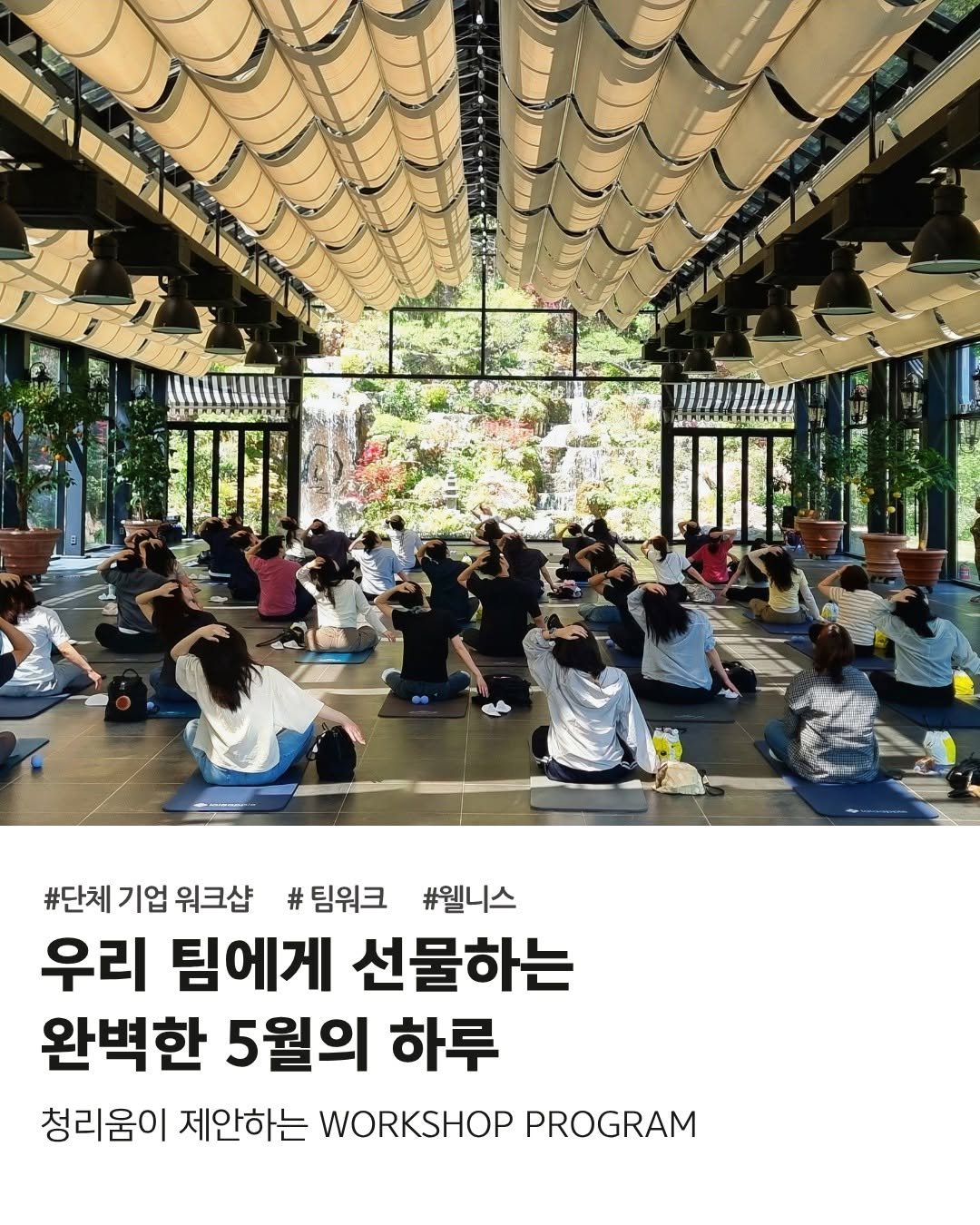 cheongrium 게시물 이미지: 🌿우리 팀에게 선물하는 완벽한 5월의 하루

답답한 사무실과 콘크리트 빌딩 숲을...