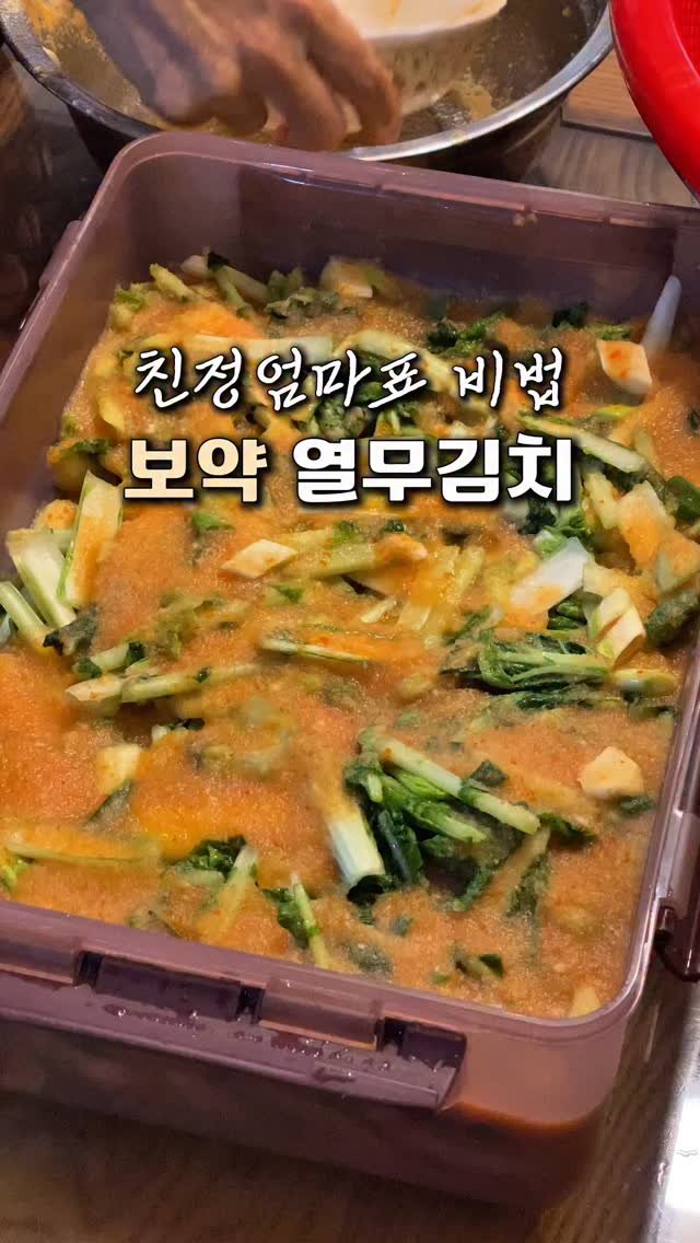 cherry_meal 게시물 이미지: 친정엄마표 비법 보약 열무김치💚
30년 넘게 가족을 위해 직접 김치를 만든
건강에...