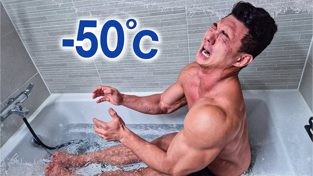 Photo shared by 초초❤ / 89부부의 일상 on July 27, 2025 tagging @89bubu_89man. May be an image of 1 person, thermostat, shower, timer, bathtub, thermometer, body of water and text that says '-50°c ١'.