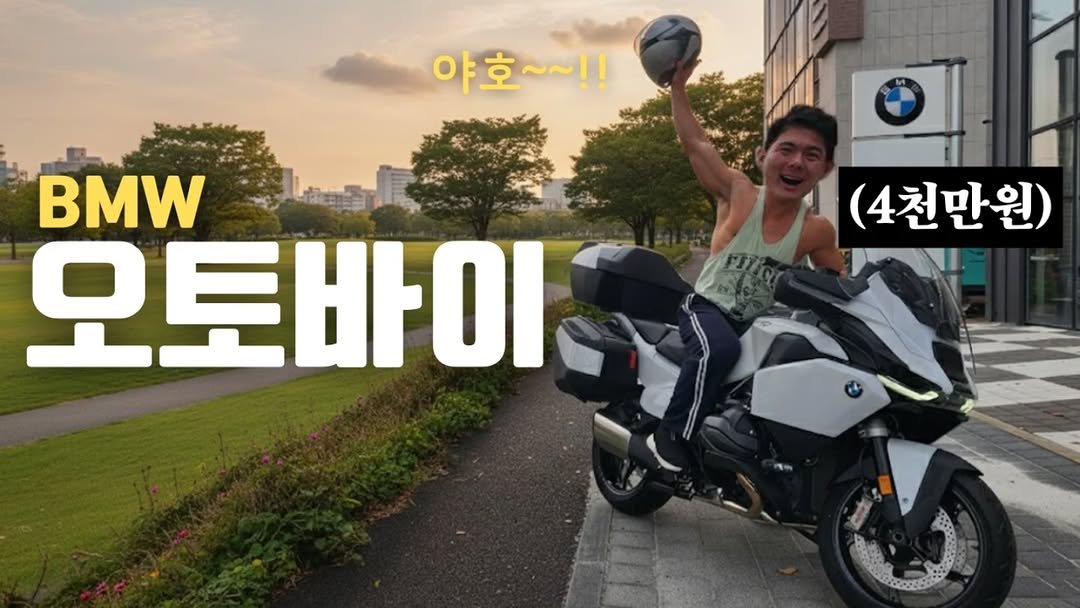 Photo shared by 초초❤ / 89부부의 일상 on November 02, 2025 tagging @89bubu_89man. May be an image of motorcycle, scooter, car and text that says '야호~~!! BMW 오토바이 ΟΙ (4천만원)'.