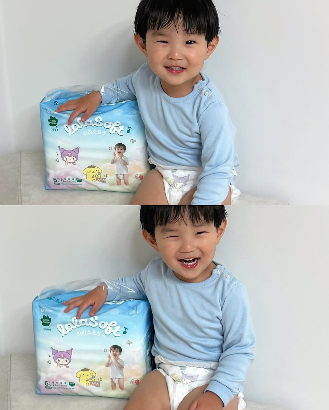 Photo shared by 이츄맘💖 on November 08, 2025 tagging @powerful._.haein, and @greenfinger_lalasoft.official. May be an image of baby, toothbrush, diaper and text.