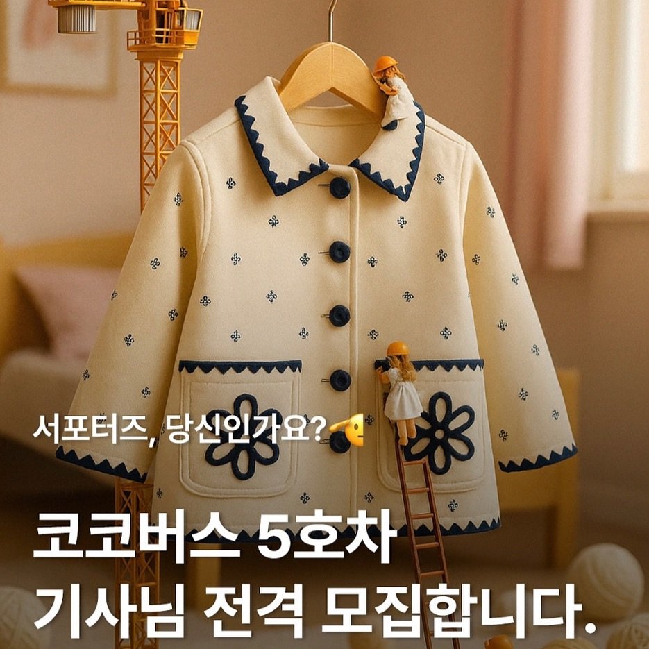 Photo by 이츄맘💖 on August 17, 2025. May be an image of duffle coat and text that says 'နင NXX ြး क မိုာ ၀္ုံ မို့း 서포터즈, 서포터즈,당신인가요? 당신인가요? ថ្ង 8 코코버스 5호차 기사님 전격 모집합니다.'.