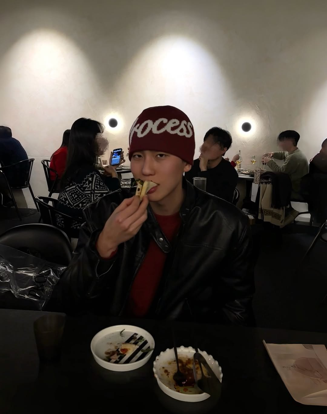 Photo shared by 김정철 on December 27, 2025 tagging @process__kr. May be an image of hat, french fries and text.