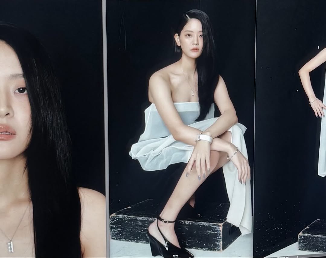 Photo by 정수빈 on October 22, 2025. May be an image of one or more people, hair, dress and text.