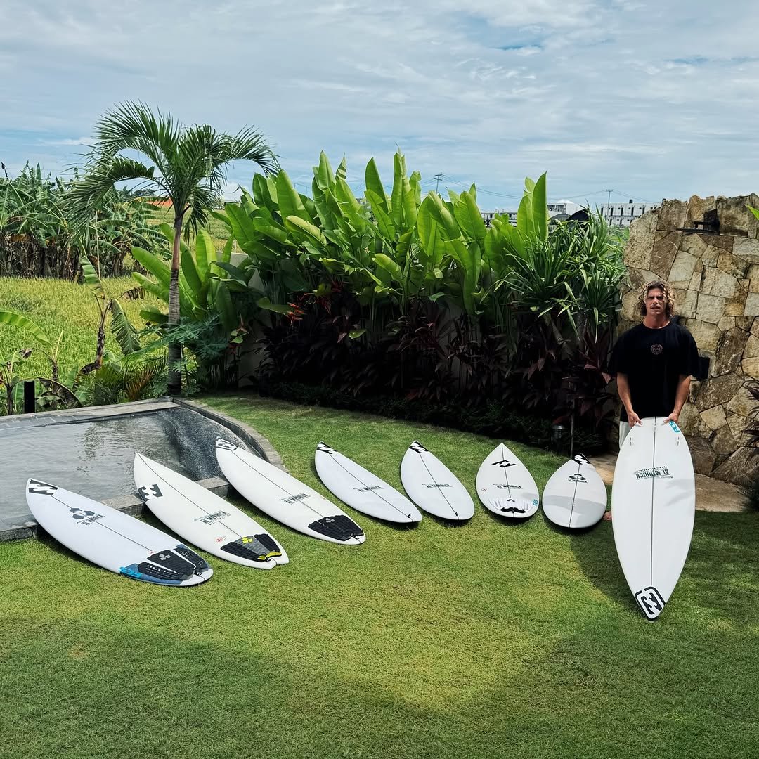 Photo shared by KIAN MARTIN on February 11, 2026 tagging @cisurfboards, and @cisurfboardsbali. May be an image of surfboard, wetsuit and text.