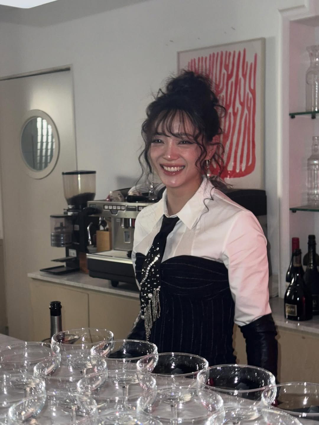 Photo by 김세정 on December 16, 2025. May be an image of drink, coffee maker, cocktail shaker, wine glass and text.