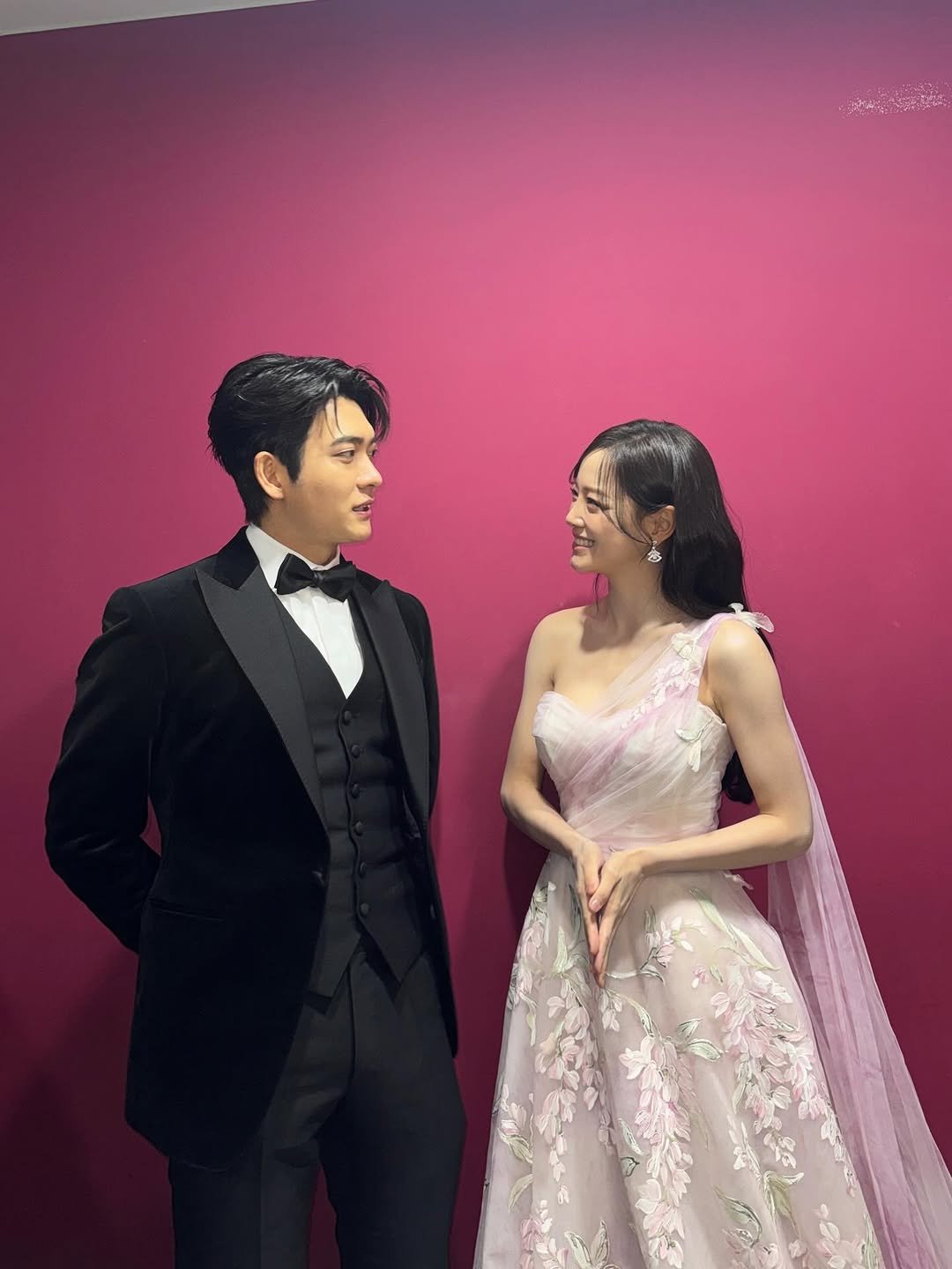 Photo shared by 김세정 on December 30, 2025 tagging @kto940620. May be an image of suit, gown, dinner jacket, wedding and text.