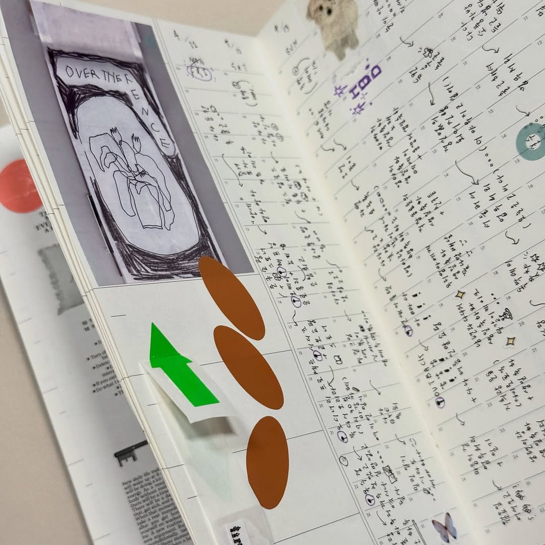 Photo shared by 구름결의 다이어리 on April 17, 2025 tagging @from.drawing, and @bepul_store. May be an image of diary, book, calendar, sketch and text.