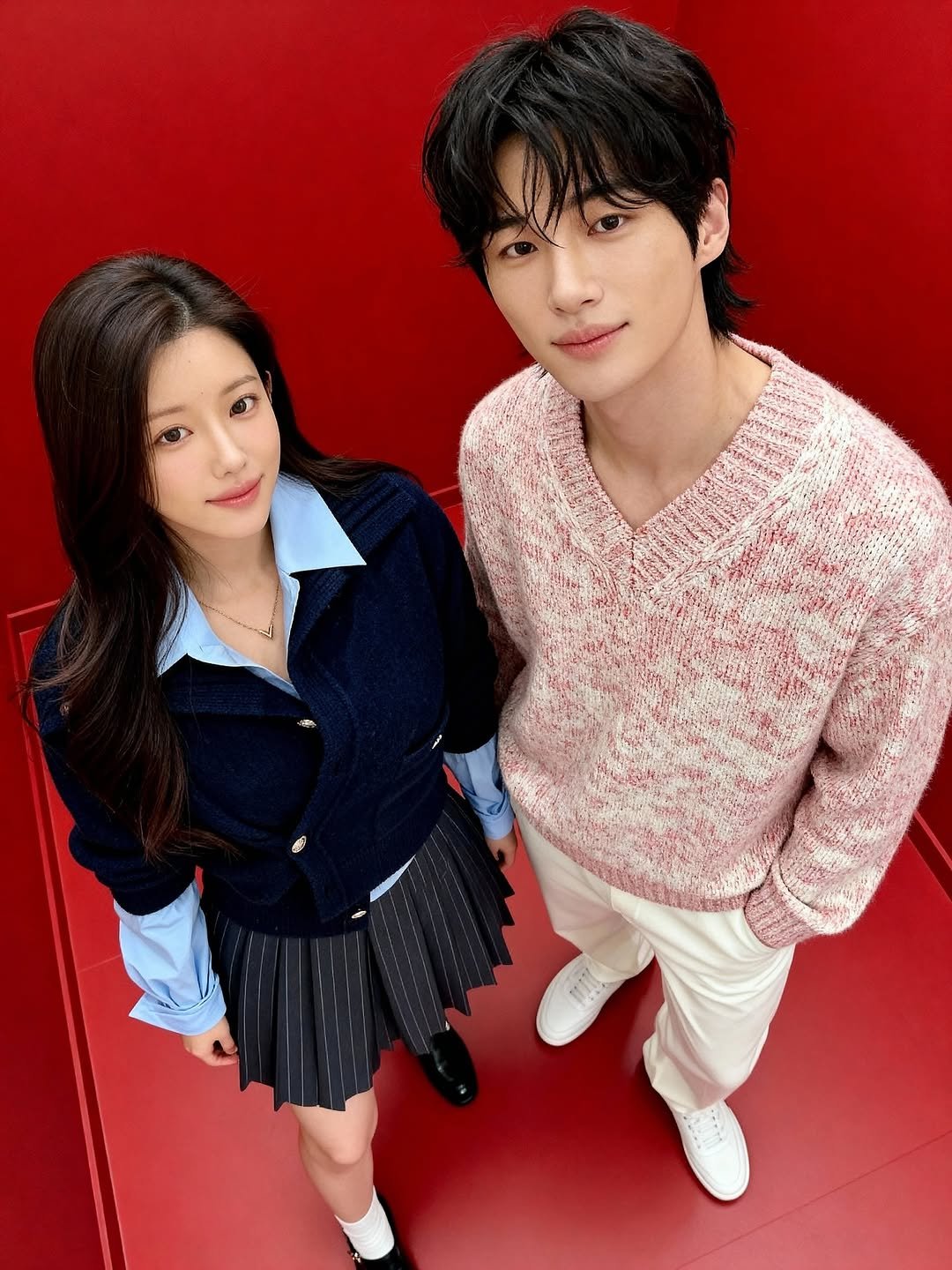 Photo shared by 아인 | 건강하게 아름다워지는 시간 [아인스타임]🍀 on September 24, 2025 tagging @byeonwooseok. May be an image of 2 people, bangs, top and text.