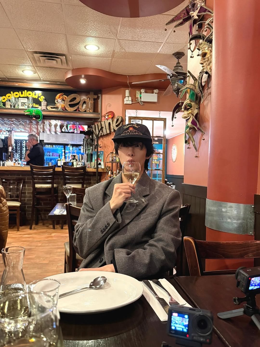 Photo by 채형원 hyungwon on December 13, 2025. May be an image of hat, overcoat, bowler hat and text.