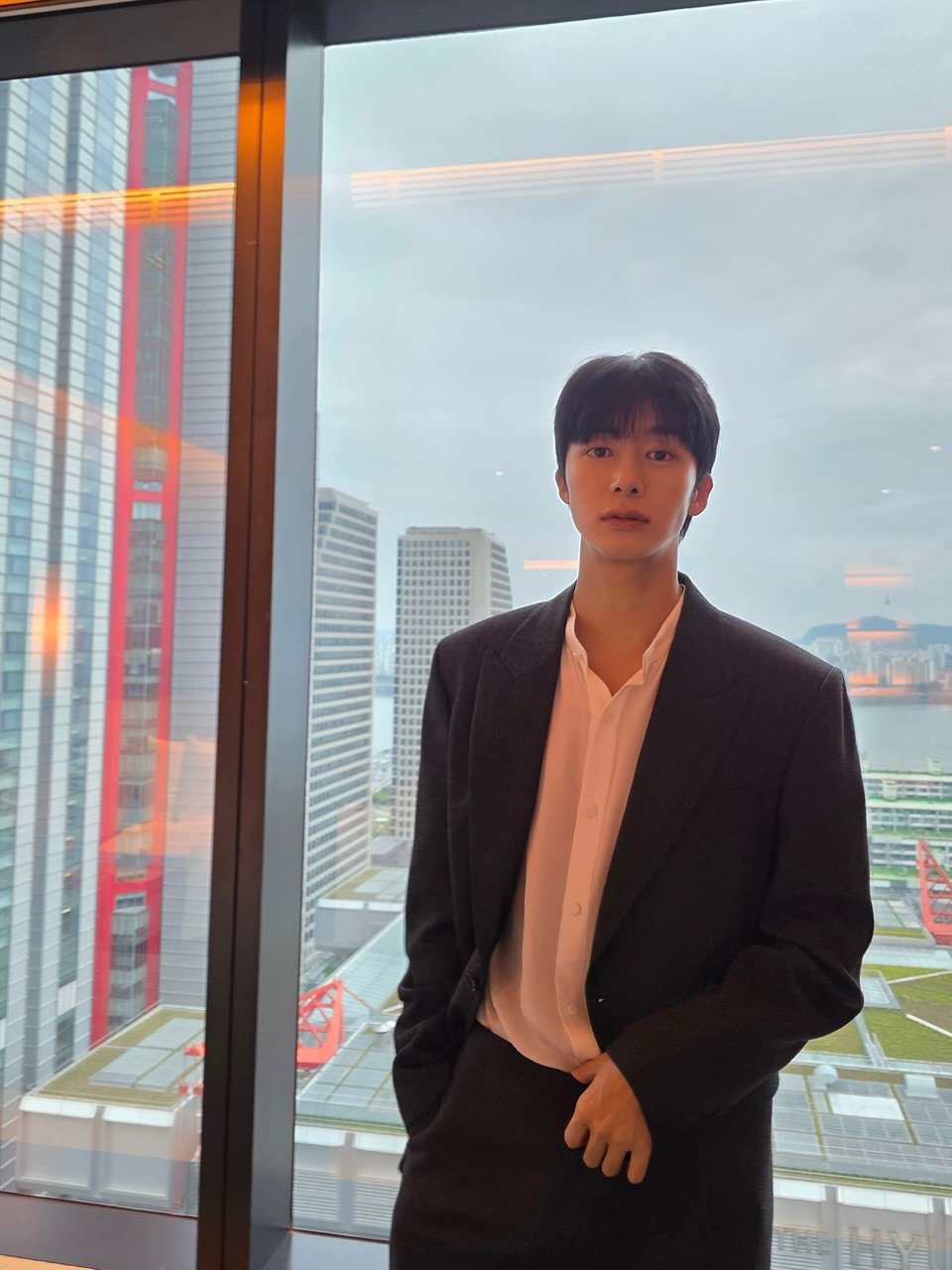 Photo by 채형원 hyungwon on July 29, 2025. May be an image of 1 person, blazer, suit and text.