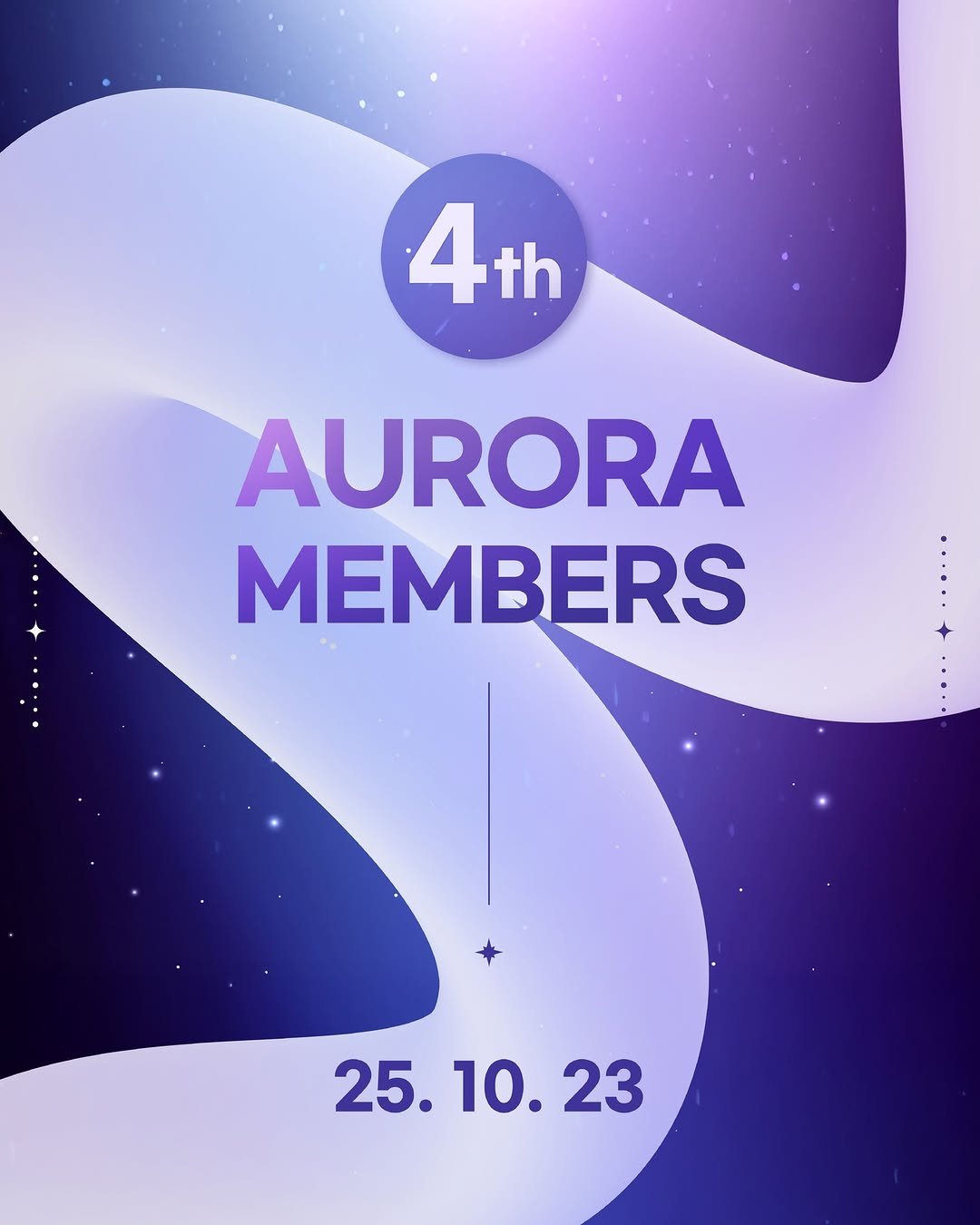Photo shared by 커피빈코리아 on October 15, 2025 tagging @coffeebean_kr. May be an illustration of poster, card, magazine and text that says '4th th 4 AURORA MEMBERS 25. 25.10.23 10. 23'.