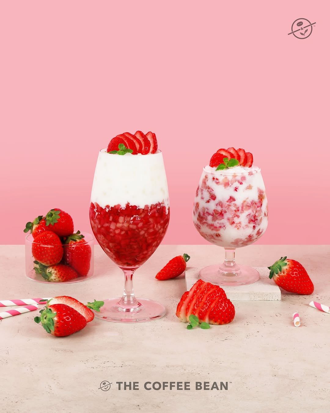 Photo shared by 커피빈코리아 on January 28, 2026 tagging @coffeebean_kr. May be an image of strawberry daiquiri, strawberry, yogurt, whipped cream and text that says 'TΗE COFFEE THECOFFEEBEAN BEAN'.