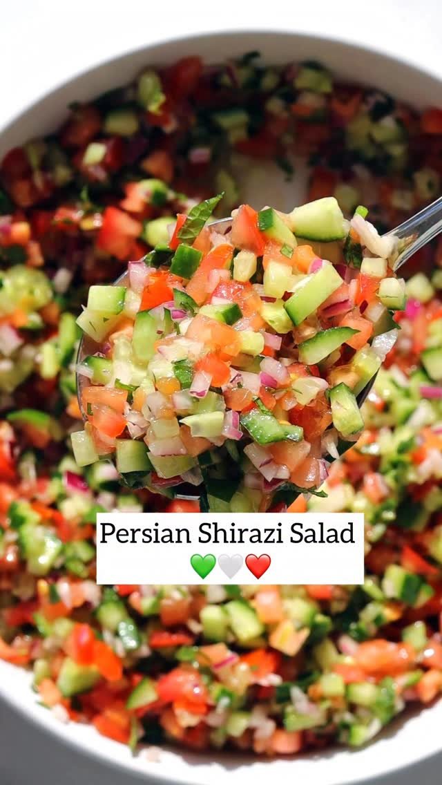 cookingwithayeh 게시물 이미지: Freedom for Iran 💚🕊️❤️ Shirazi Salad is my...