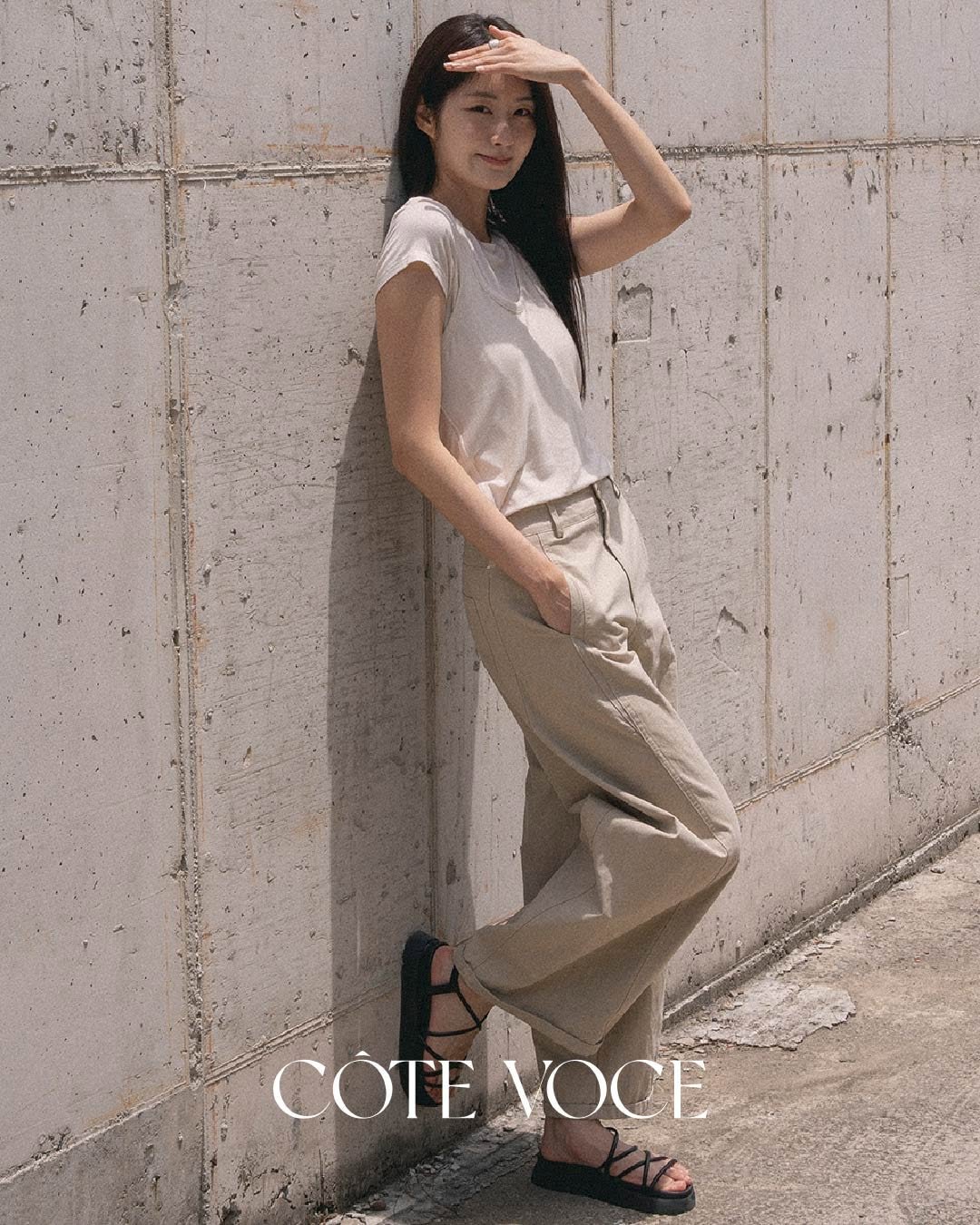 cotevoce_official 게시물 이미지: [베이지 톤온톤 코디]

[Bottom]
Cotton Nylon Wide...