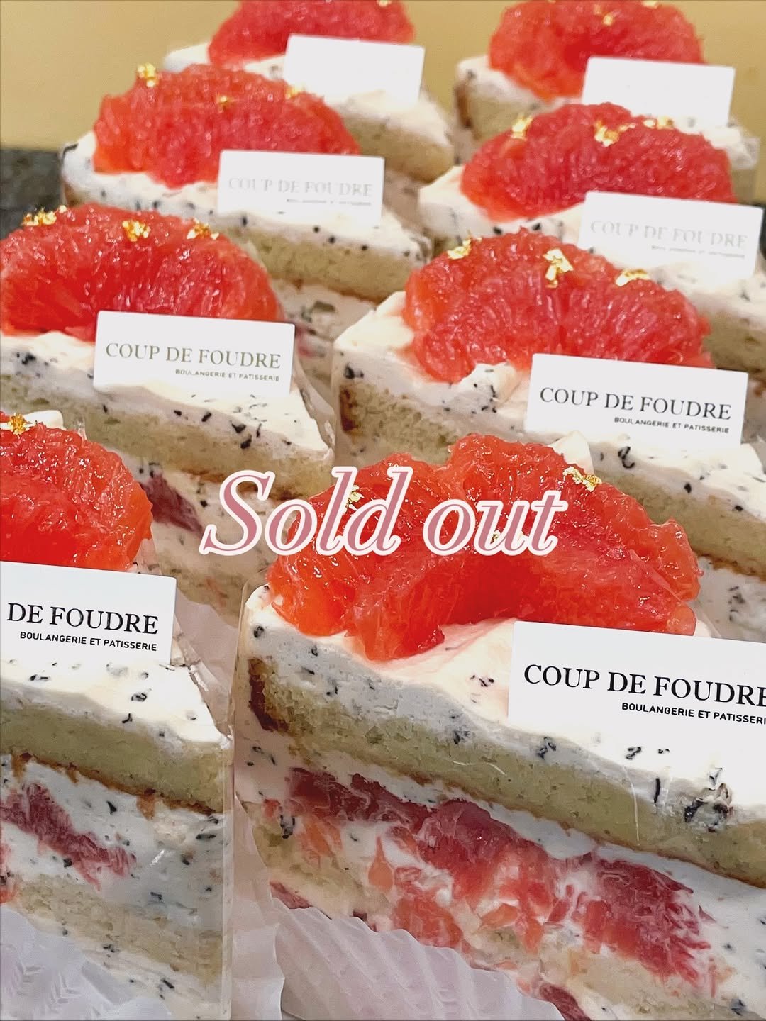 Photo by 쿠드푸드흐/천연발효 유기농 프랑스 베이커리 on September 19, 2025. May be an image of chiffon cake, strawberry, fruitcake, cheesecake and text that says 'COUPDE COLPDEFOLDRE DE FOT DRE coL COLPOFFOLDRE COLPDE DE FOI DRE COUP COUPDEFOUDRE DE FOUDRE Bл-AHOCCOE BOA MANGERIEE NOERIE ETF PATIESEAE COUP DE COUPDEFOUDRE FOUDRE BOUL LANGERIE EY PATISSERIE DE FOUDRE BOULANGERIE ETPATISSERIE PAT PATI: Sold out COUP DE FOUDRI BOULANGERIE BOULANDERIEETPATISSER E PATISSER'.