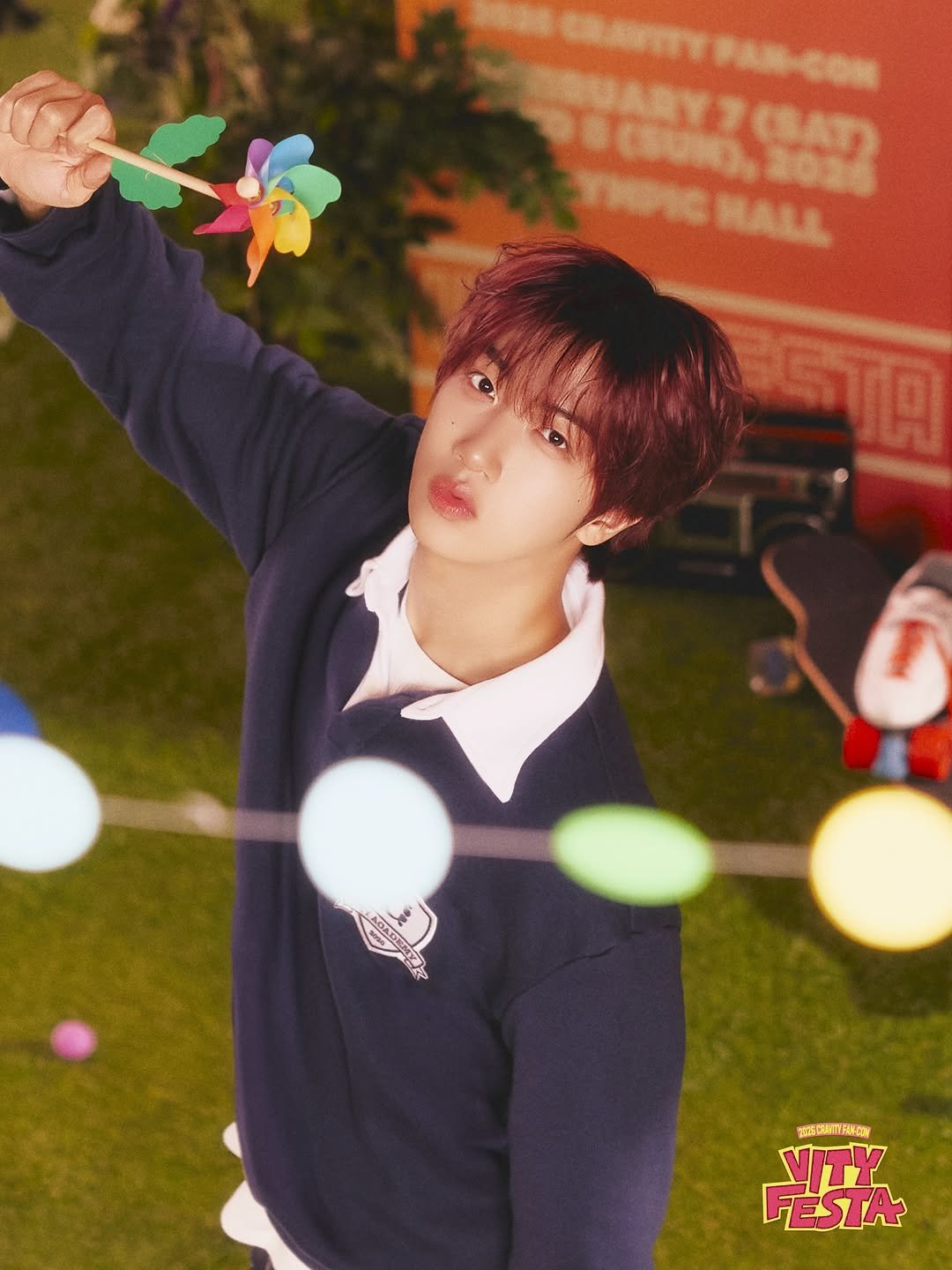 Photo by 크래비티 공식 인스타그램 on February 04, 2026. May be an image of one or more people, bangs, bolo tie and text.