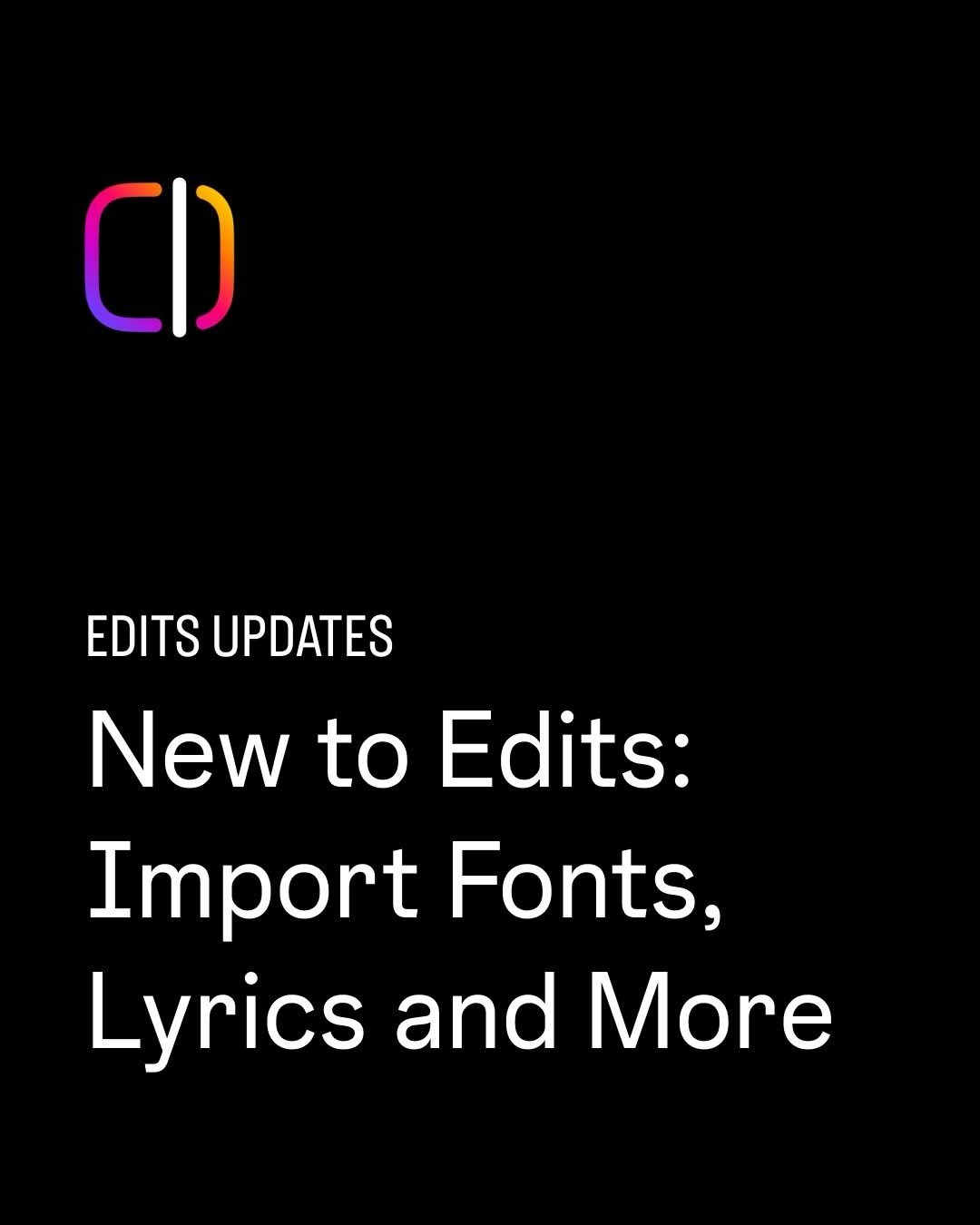 creators 게시물 이미지: New to Edits! You can now import your own font...