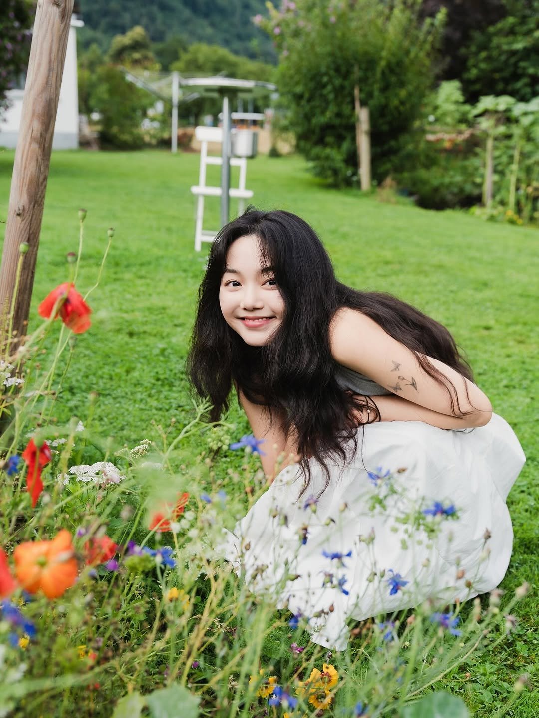 Photo shared by 김효민 on August 26, 2025 tagging @cy___jo. May be an image of 1 person, outdoors and text.