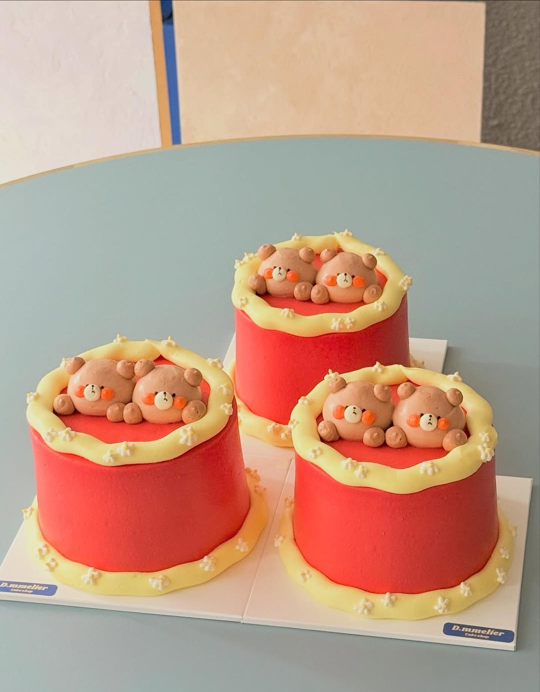 Photo by 수원 행궁동 케이크 디믈리에 on September 24, 2025. May be an image of bear, cake and text.