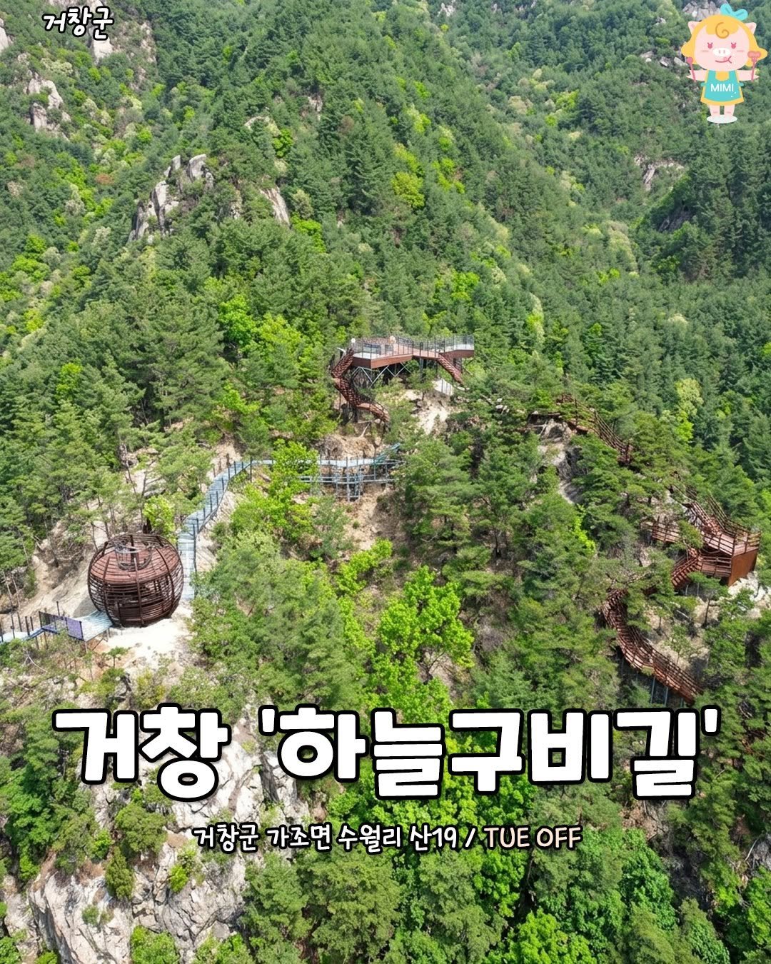 daeguhotple 게시물 이미지: 거창 신상 테마 탐방로, 푸릇한 힐링 코스 공개!⛰️
Y자형 전망대부터 둥지...