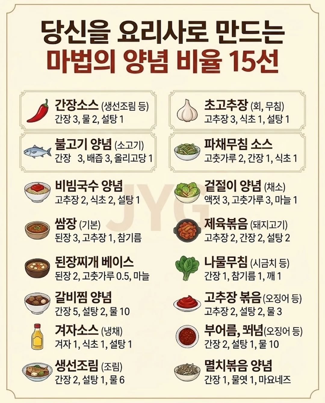 dailyeat_kr 게시물 이미지: 당신을 요리사로 만드는 
마법의 양념 비율 15가지

#dailycook