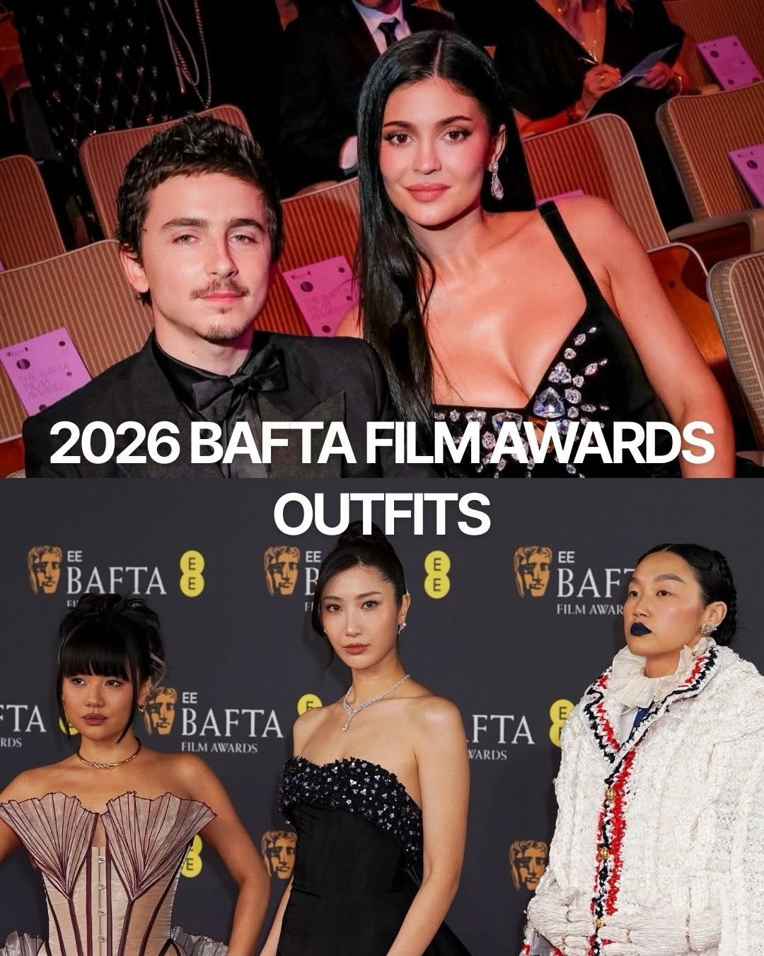 Photo by ✍🏻🤓패션 뉴스 요약 ⭐️ 데패뉴😎💅🏻 on February 22, 2026. May be an image of carpet, dress and text that says '2026 EE BAFTA E E FILM AWARDS OUTFITS 節 EE E E EE BAF FILM FILMAWAR TA DS DS EE BAFTA FILMA FILM AW ILMAWARDS VARDS FTA E WARDS'.