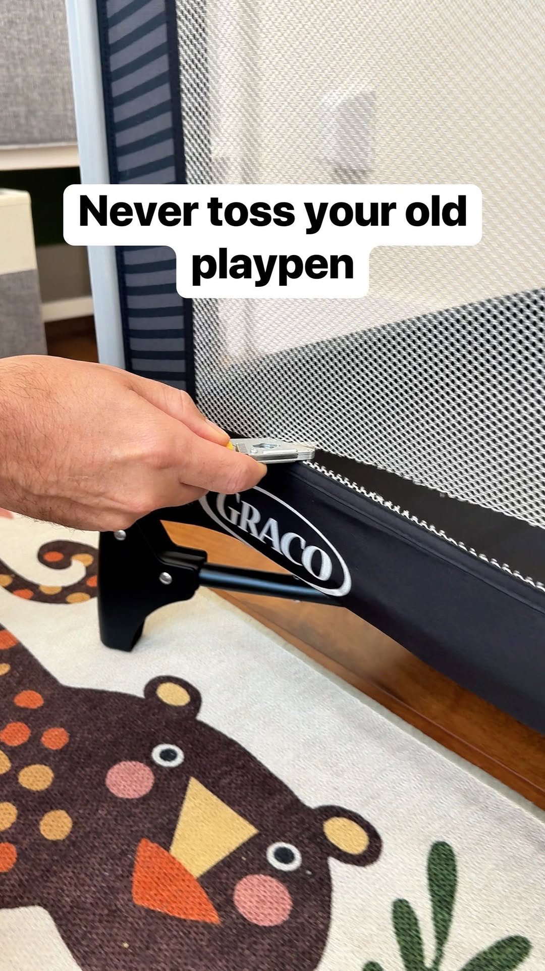 dailyoriginalvids 게시물 이미지: Dad turns old playpen into new treasure ✨ #dad...