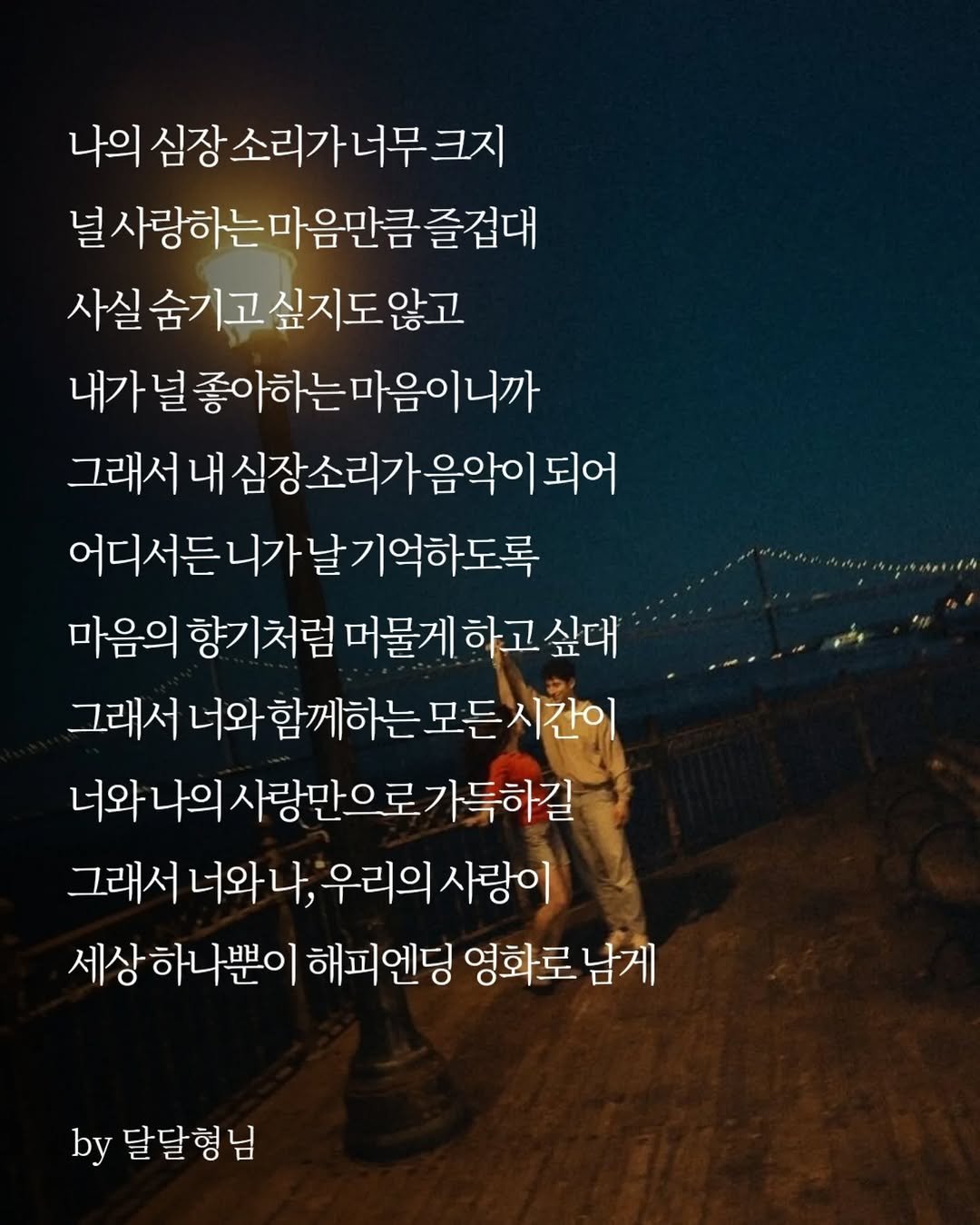 daldalbrother 게시물 이미지: 나의 심장 소리가 너무 크지
널 사랑하는 마음만큼 즐겁대
​사실 숨기고 싶지도...