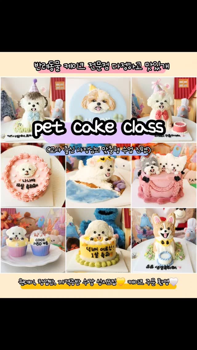 damatgae 게시물 이미지: 다맛개🐶🐱 반려동물 케이크 클래스 모집❤️

🔴케이크 창업반 4회...
