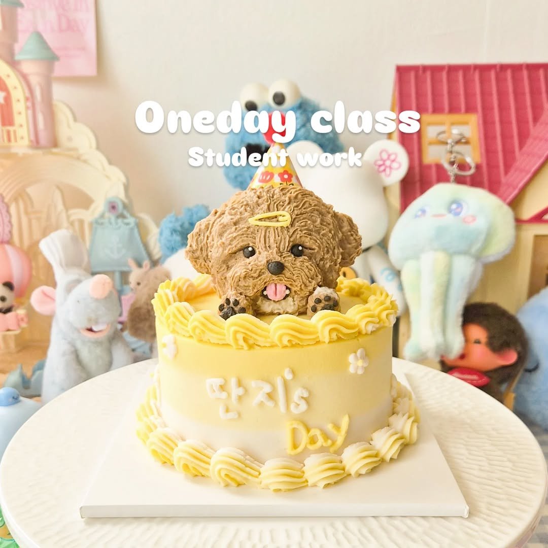 Photo by 다정하고맛있개 강아지케이크|반려동물수제간식|창업클래스 in 다정하고 맛있개. May be an image of 1 person, cake and text.
