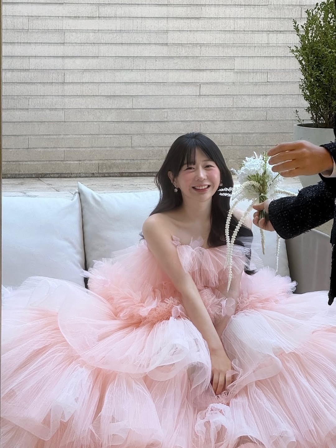 Photo shared by 단온니 (Dan Only)🌙 on December 15, 2025 tagging @danbam_4u. May be an image of gown, dress, prairie gentian and text.