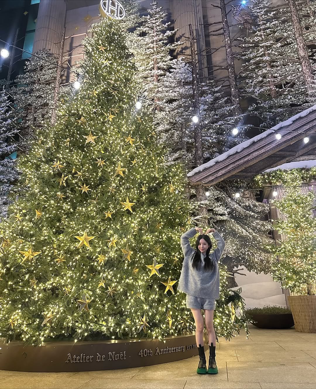 Photo by 단비픽 • ʙᴇᴀᴜᴛʏ ᴛɪᴘ 뷰티그램 on November 18, 2025. May be an image of christmas tree, tinsel and text.