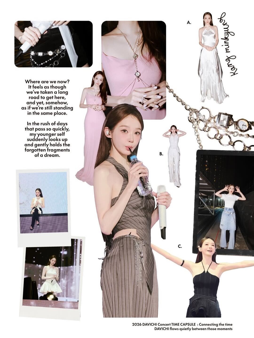 Photo shared by DAVICHI 다비치 on February 14, 2026 tagging @iammingki. May be an image of poster, halter top and top.