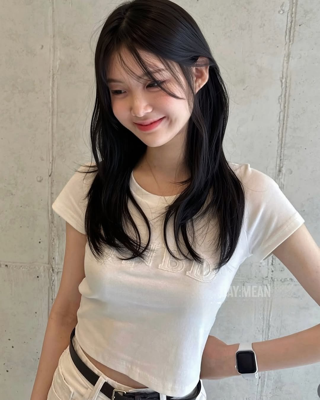 Photo by 합정미용실 데이민 서하 허쉬펌 레이어드펌 브라운염색 in 합정 홍대 상수. May be an image of one or more people, braids, top and text that says 'AY:MEAN'.