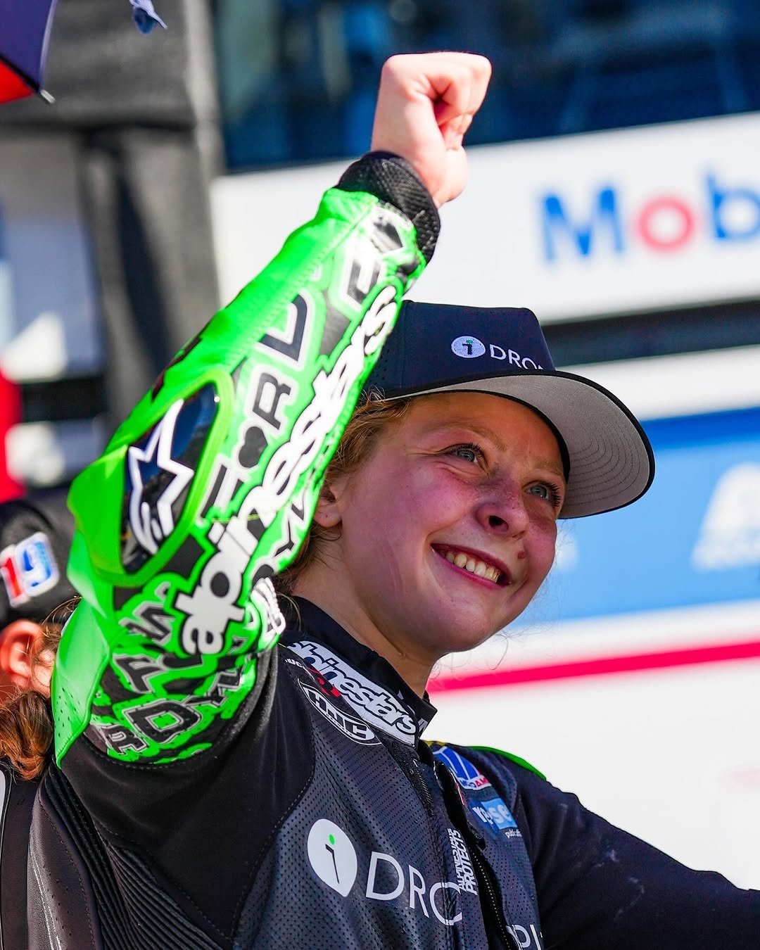 Photo shared by Daytona International Speedway on March 07, 2026 tagging @motoamerica, and @kayla_yaakov. May be an image of racing vehicles, helmet and text that says 'Mob DR DRO 19 2 ODRC DRC DI'.