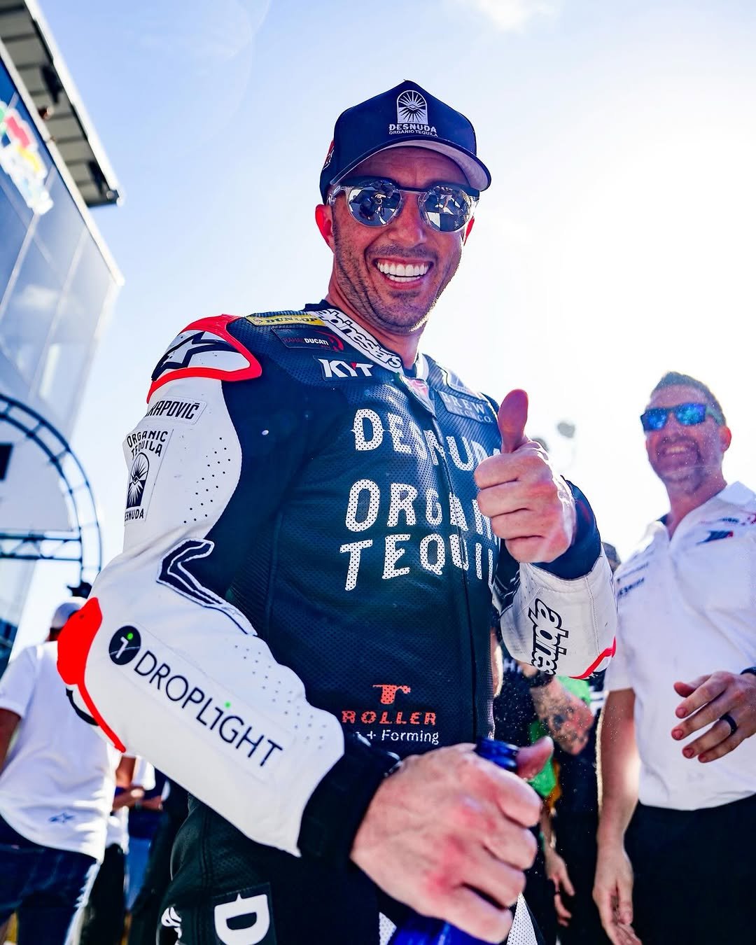 Photo shared by Daytona International Speedway on March 07, 2026 tagging @josh_herrin, and @motoamerica. May be an image of racing vehicles, helmet and text.