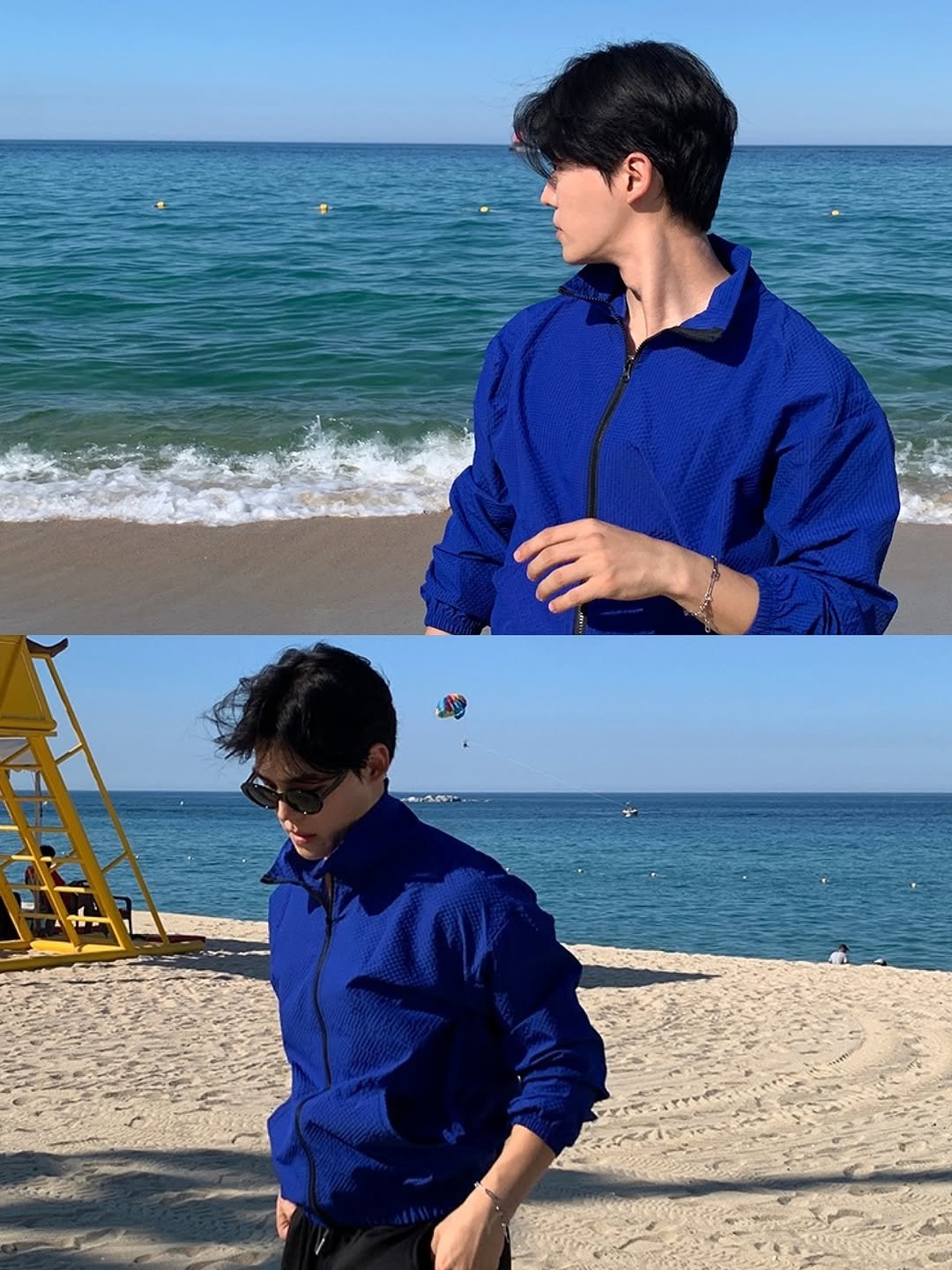 Photo by 상혁, 휴트 HUET on September 19, 2025. May be an image of 2 people, beach, ocean and text.