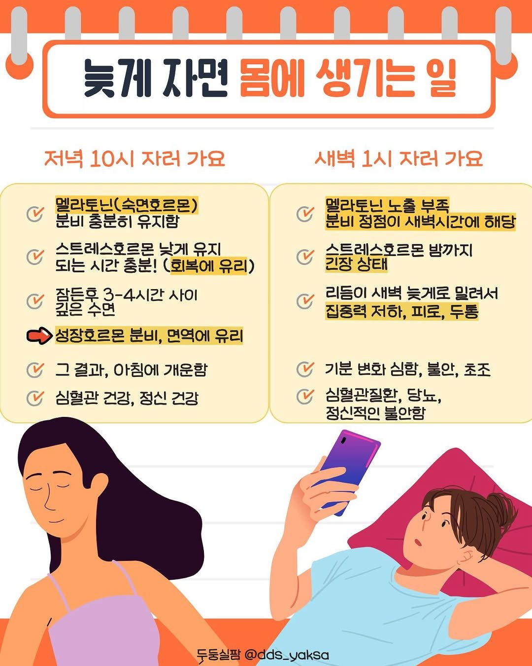 dds_yaksa 게시물 이미지: 10시는 어렵더라도 10-12시 사이에는⏰
잠들기 위해 노력해야 하는...