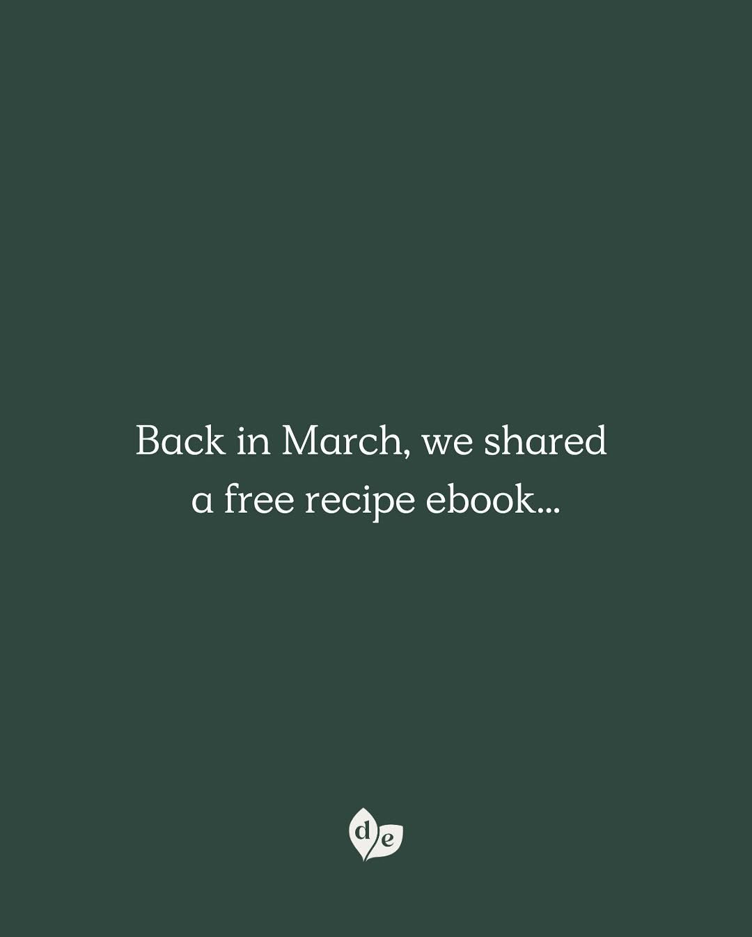 Photo by Deliciously Ella on November 28, 2025. May be a meme of text that says 'Back in March, BackinMarch,weshared we shared α free recipe ebook... c e'.