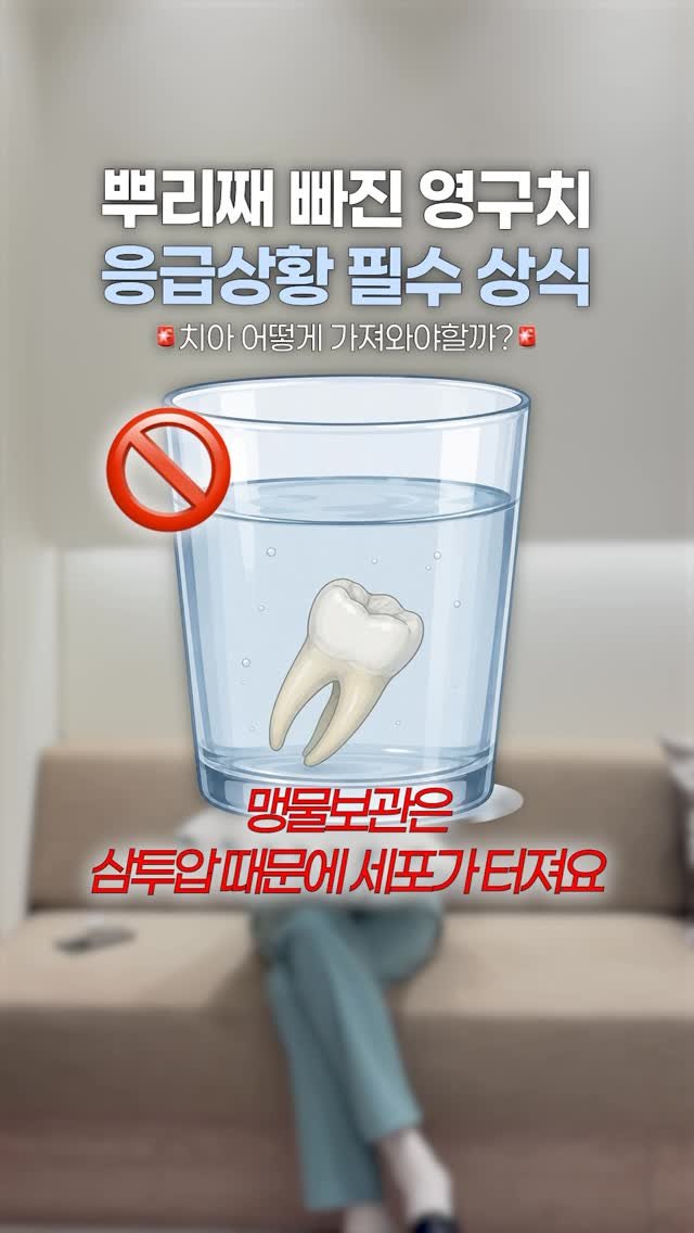dentist_sujin 게시물 이미지: 치아 뿌리째 빠졌을때 깨끗한 물로 씻어오지 마세요!!
아이들 놀다가 치아가...