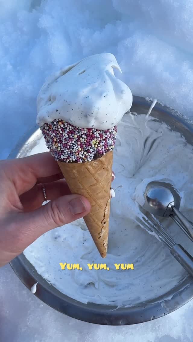 desertislanddishes 게시물 이미지: We made ice cream in the snow! It’s easy in...
